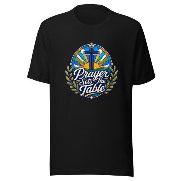 prayer-sets-the-table-evergreen-shirt-design-manual-prayer-sets-the-tabl-mockup-1 Prayer Sets The Table Graphic Tee