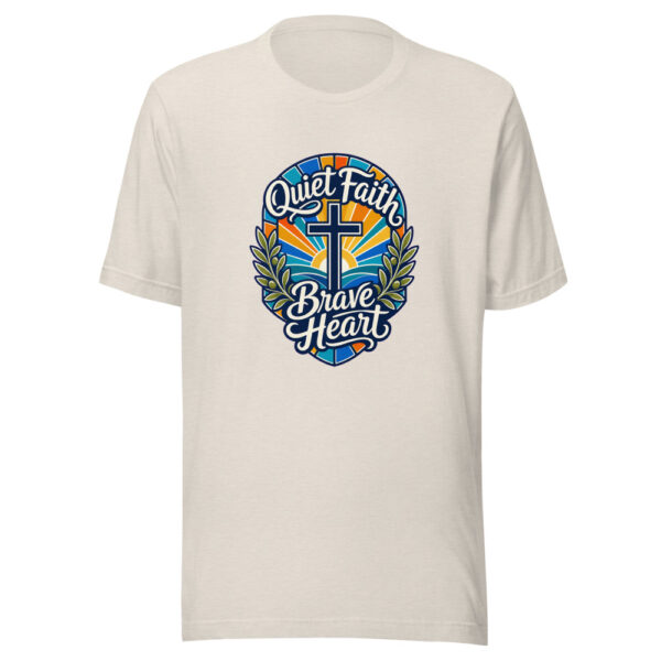 Quiet Faith Brave Heart Graphic Tee mockup 1 Quiet Faith Brave Heart Graphic Tee front view