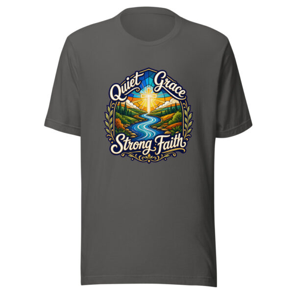 Quiet Grace Strong Faith Graphic Tee mockup 5