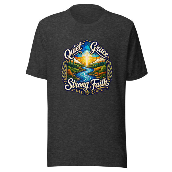 Quiet Grace Strong Faith Graphic Tee mockup 6