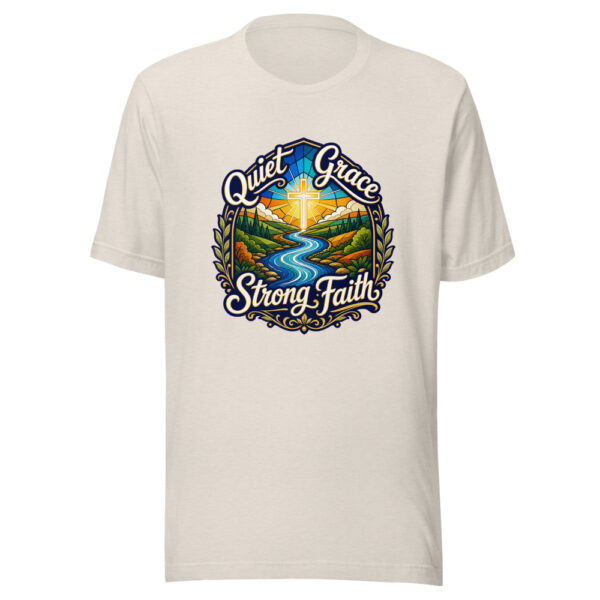 Quiet Grace Strong Faith Graphic Tee mockup 8