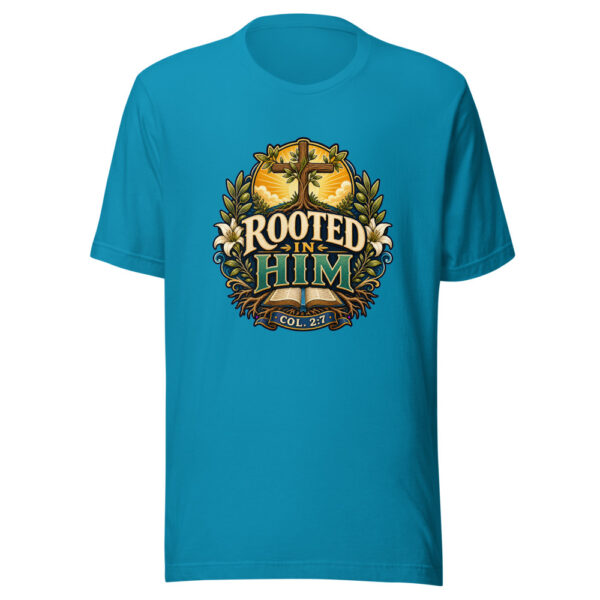 ROOTED IN HIM COL. 2:7 Heartbeat-20260614-christianshirtstore-codex Graphic Tee mockup 2