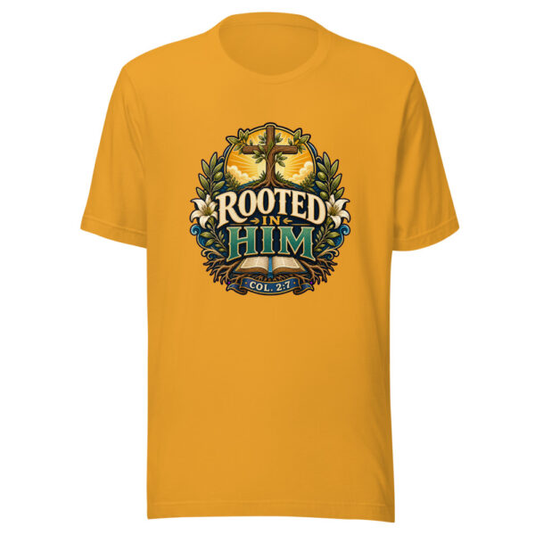 ROOTED IN HIM COL. 2:7 Heartbeat-20260614-christianshirtstore-codex Graphic Tee mockup 4