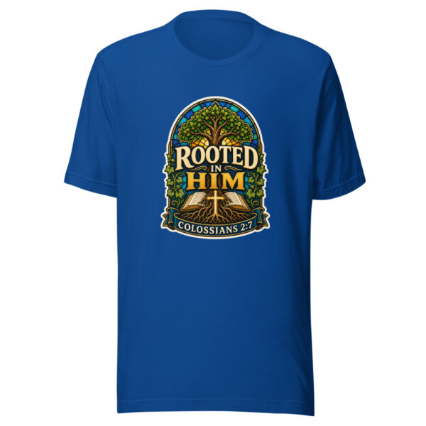 Rooted In Him Colossians 2:7 Heartbeat-20260613-christian-codex Graphic Tee mockup 2 Rooted In Him Colossians 2:7 Heartbeat-20260613-christian-codex Graphic Tee mockup 2