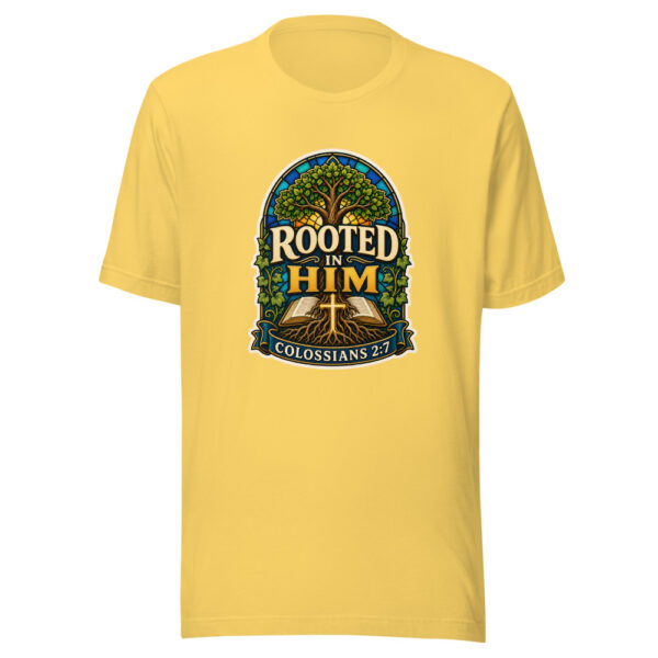 Rooted In Him Colossians 2:7 Heartbeat-20260613-christian-codex Graphic Tee mockup 6 Rooted In Him Colossians 2:7 Heartbeat-20260613-christian-codex Graphic Tee mockup 6