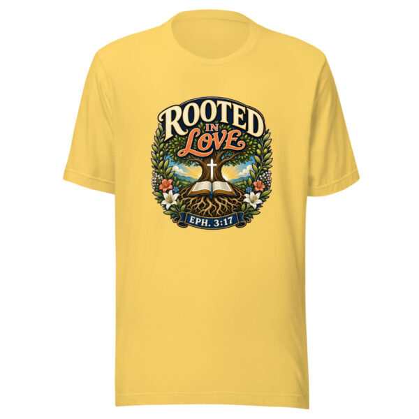 Rooted In Love Eph. 3:17 Heartbeat-20260613-christian-verse-codex Graphic Tee mockup 6 Rooted In Love Eph. 3:17 Heartbeat-20260613-christian-verse-codex Graphic Tee mockup 6