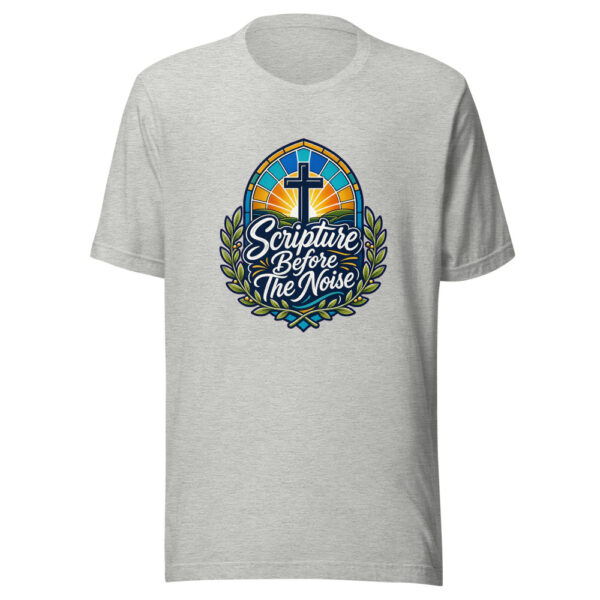 Scripture Before The Noise Graphic Tee mockup 1 Scripture Before The Noise Graphic Tee front view