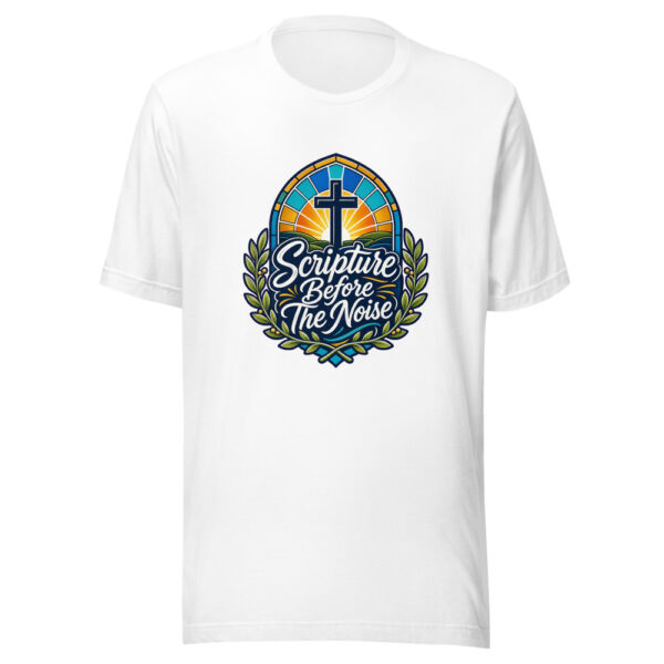 Scripture Before The Noise Graphic Tee mockup 3 Scripture Before The Noise Graphic Tee mockup 3