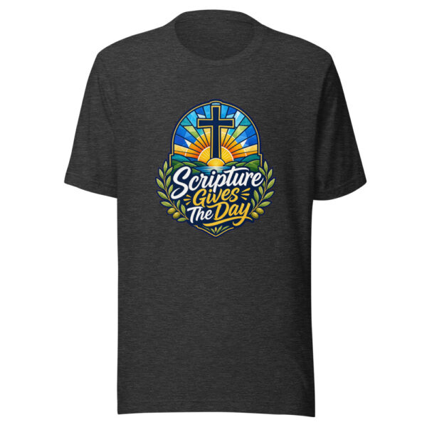 Scripture Gives The Day Graphic Tee mockup 1 Scripture Gives The Day Graphic Tee front view