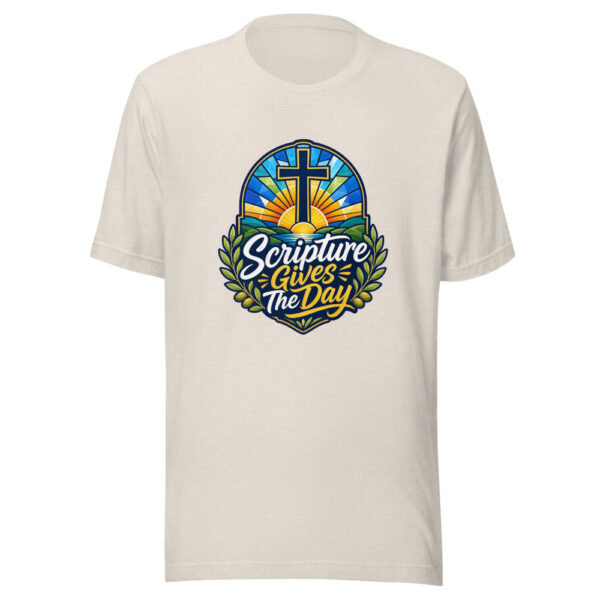 Scripture Gives The Day Graphic Tee mockup 8 Scripture Gives The Day Graphic Tee mockup 8