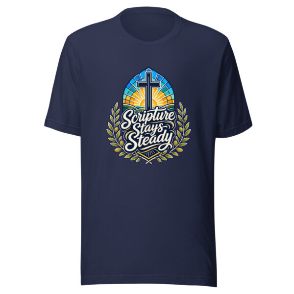 scripture-stays-steady-evergreen-shirt-design-manual-scripture-stays-ste-mockup-2 Scripture Stays Steady Graphic Tee
