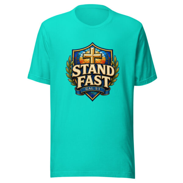 Stand Fast Gal. 5:1 Heartbeat-20260614-christian-verse-codex Graphic Tee mockup 1 Stand Fast Gal. 5:1 Heartbeat-20260614-christian-verse-codex Graphic Tee front view