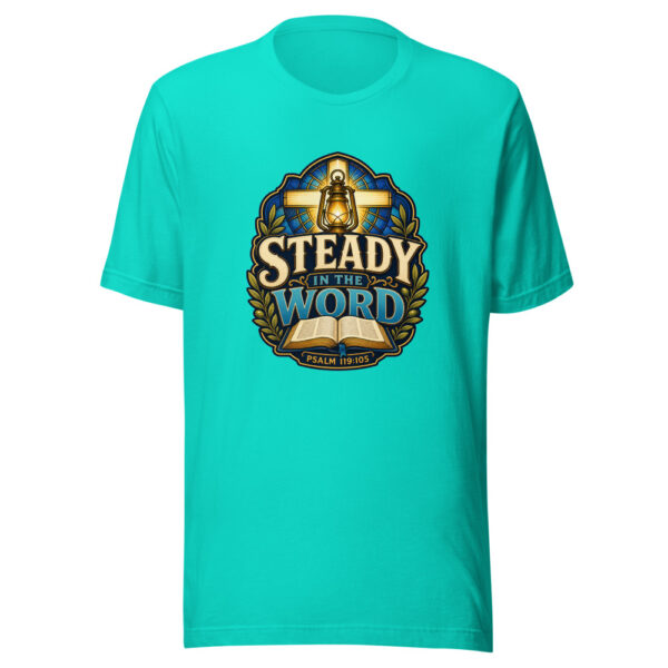 Steady In The Word Psalm 119:105 Heartbeat-20260613-verse-codex Graphic Tee mockup 3