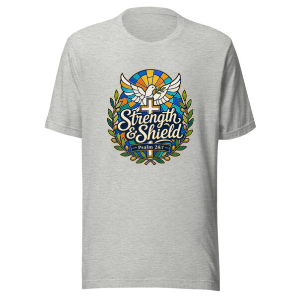 Strength & Shield Psalm 28:7 Graphic Tee mockup 4 Strength & Shield Psalm 28:7 Graphic Tee mockup 4