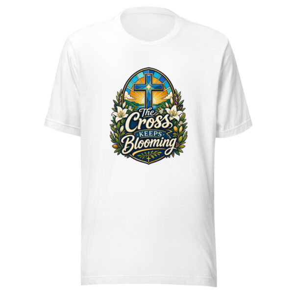 The Cross Keeps Blooming Graphic Tee mockup 3 The Cross Keeps Blooming Graphic Tee mockup 3