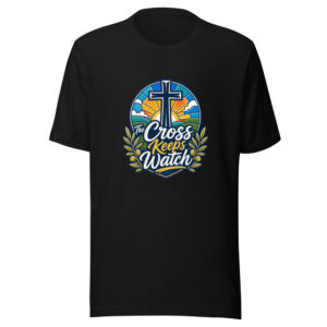 The Cross Keeps Watch Graphic Tee mockup 1 The Cross Keeps Watch Graphic Tee front view