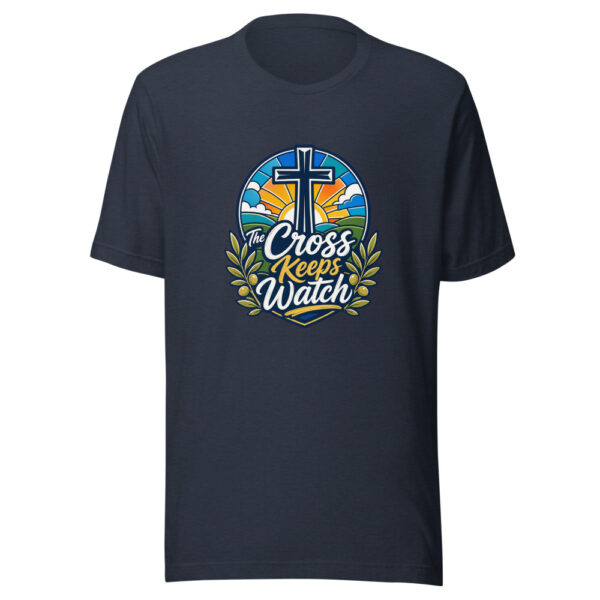 The Cross Keeps Watch Graphic Tee mockup 7 The Cross Keeps Watch Graphic Tee mockup 7