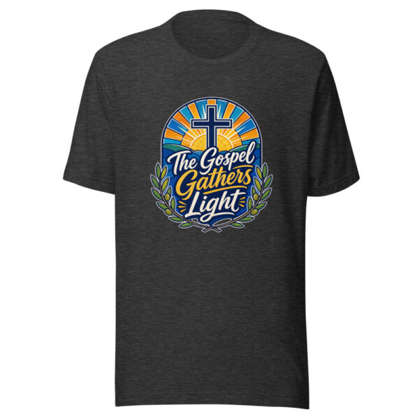 The Gospel Gathers Light Graphic Tee mockup 7 The Gospel Gathers Light Graphic Tee mockup 7