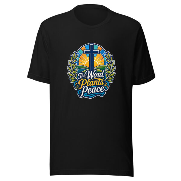 The Word Plants Peace Graphic Tee mockup 2 The Word Plants Peace Graphic Tee mockup 2