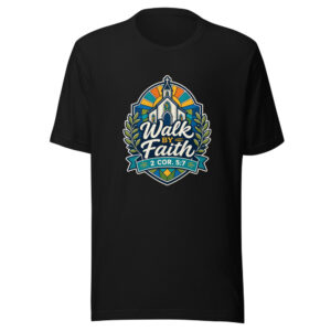 Walk By Faith 2 Cor. 5:7 Graphic Tee front view