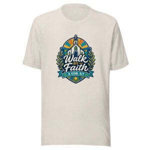Walk By Faith 2 Cor. 5:7 Graphic Tee mockup 1 Walk By Faith 2 Cor. 5:7 Graphic Tee front view
