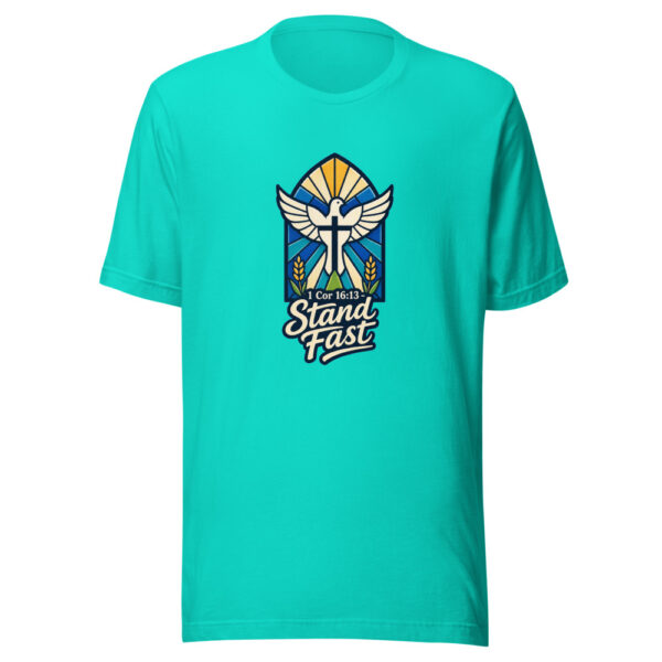 1 Cor 16:13 - Stand Fast Graphic Tee mockup 3 1 Cor 16:13 - Stand Fast Graphic Tee mockup 3