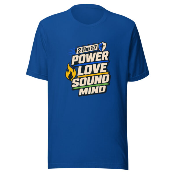 2 Tim 1:7 Power Love Sound Mind Heartbeat-20260701T011745Z Graphic Tee front view