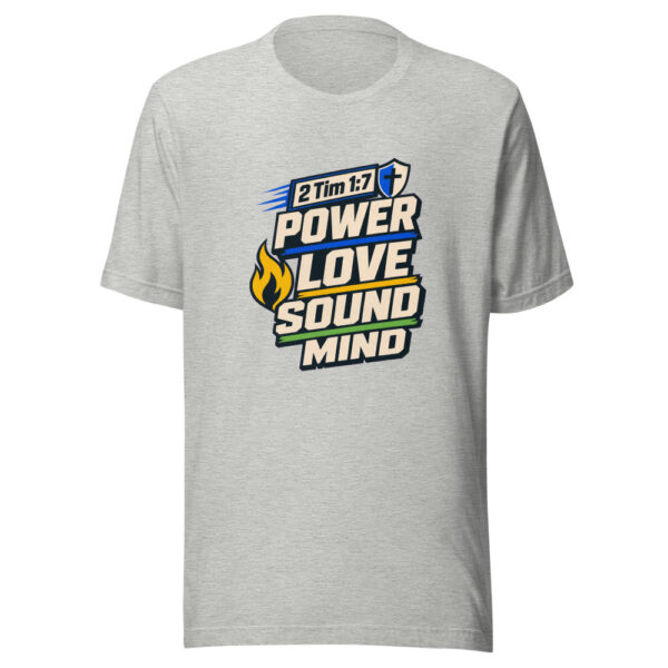 2 Tim 1:7 Power Love Sound Mind Heartbeat-20260701T011745Z Graphic Tee mockup 11