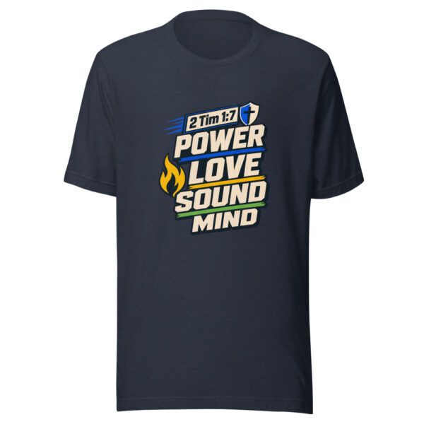 2 Tim 1:7 Power Love Sound Mind Heartbeat-20260701T011745Z Graphic Tee mockup 13
