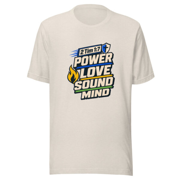 2 Tim 1:7 Power Love Sound Mind Heartbeat-20260701T011745Z Graphic Tee mockup 14