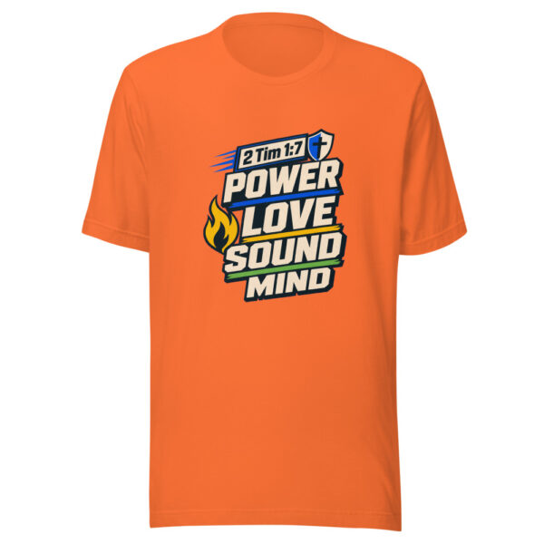 2 Tim 1:7 Power Love Sound Mind Heartbeat-20260701T011745Z Graphic Tee mockup 6