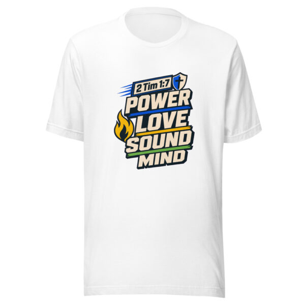 2 Tim 1:7 Power Love Sound Mind Heartbeat-20260701T011745Z Graphic Tee mockup 8