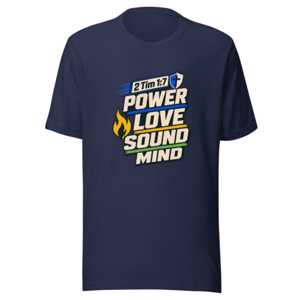 2 Tim 1:7 Power Love Sound Mind Heartbeat-20260701T011745Z Graphic Tee mockup 9