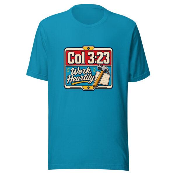 Col 3:23 Work Heartily Graphic Tee mockup 1 Col 3:23 Work Heartily Graphic Tee front view