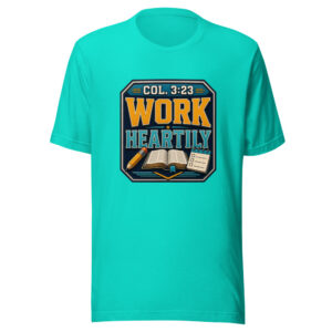 Col. 3:23 Work Heartily Heartbeat-20260701T041746Z Graphic Tee front view