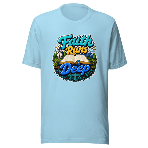Faith Runs Deep Graphic Tee mockup 5