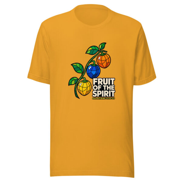 Fruit Of The Spirit — Galatians 5:22-23 Fruit-of-the-spirit-stained-glass Graphic Tee mockup 3