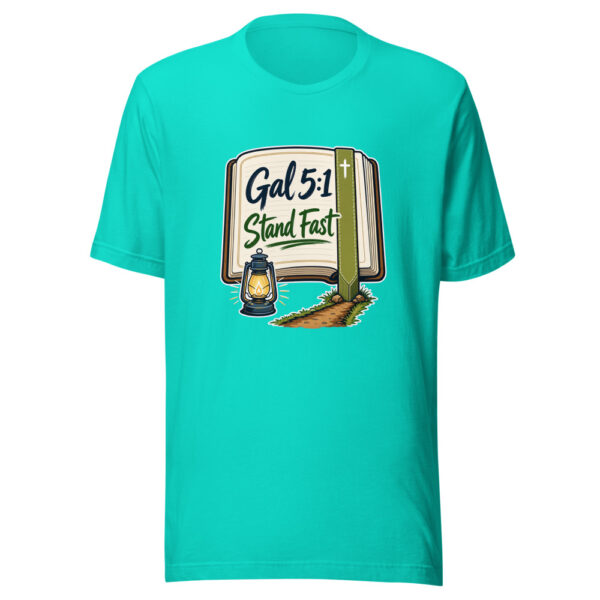 Gal 5:1 Stand Fast Graphic Tee mockup 3 Gal 5:1 Stand Fast Graphic Tee mockup 3