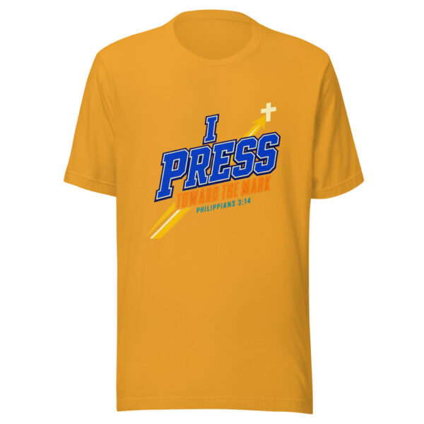 I Press Toward The Mark — Philippians 3:14 Philippians-3-14-press-toward-mark Graphic Tee front view
