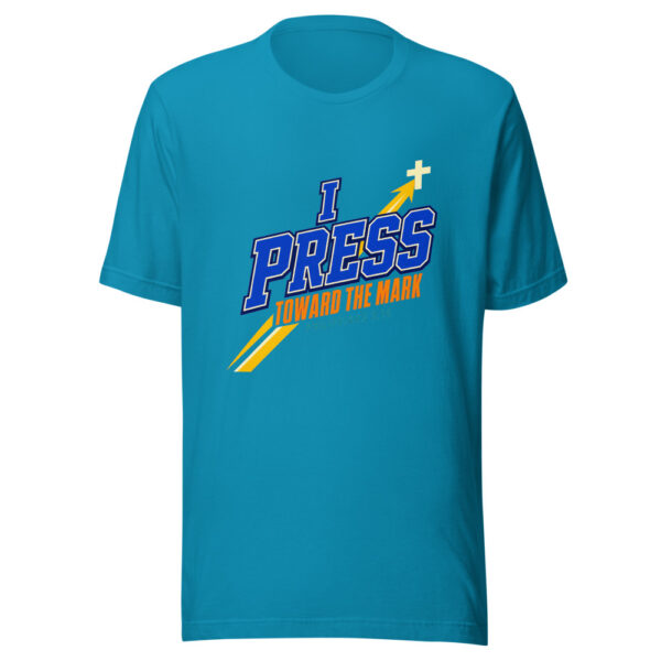 I Press Toward The Mark — Philippians 3:14 Philippians-3-14-press-toward-mark Graphic Tee mockup 2