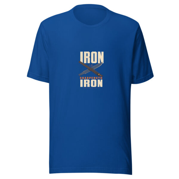 Iron Sharpeneth Iron — Proverbs 27:17 Iron-sharpeneth-iron Graphic Tee mockup 3