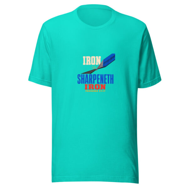 Iron Sharpeneth Iron Proverbs 27:17 Iron-sharpeneth-iron Graphic Tee mockup 3