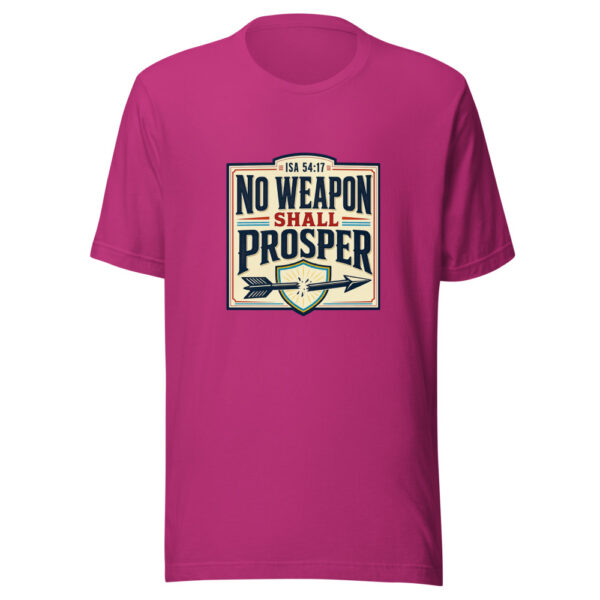 Isa 54:17 No Weapon Shall Prosper Graphic Tee front view