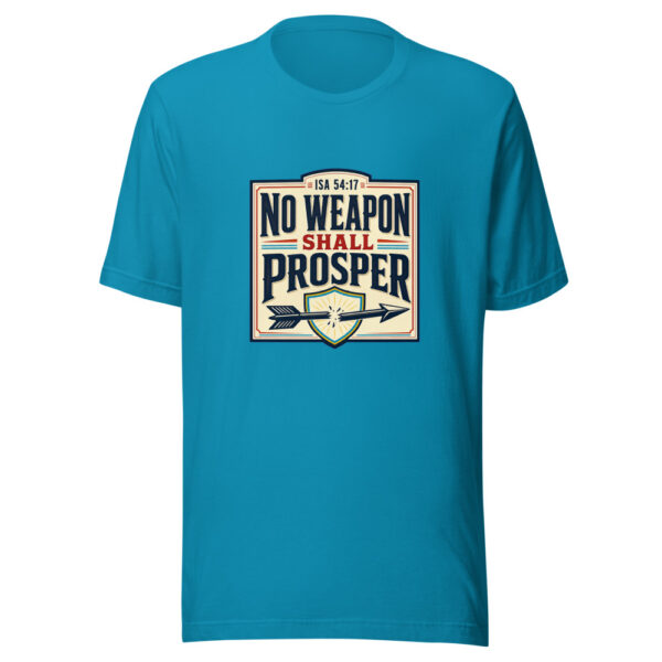 Isa 54:17 No Weapon Shall Prosper Graphic Tee mockup 2