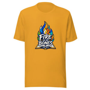 Jer 20:9 Fire In My Bones Graphic Tee mockup 1 Jer 20:9 Fire In My Bones Graphic Tee front view