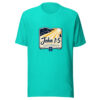 John 1:5 Light Shineth Graphic Tee mockup 3