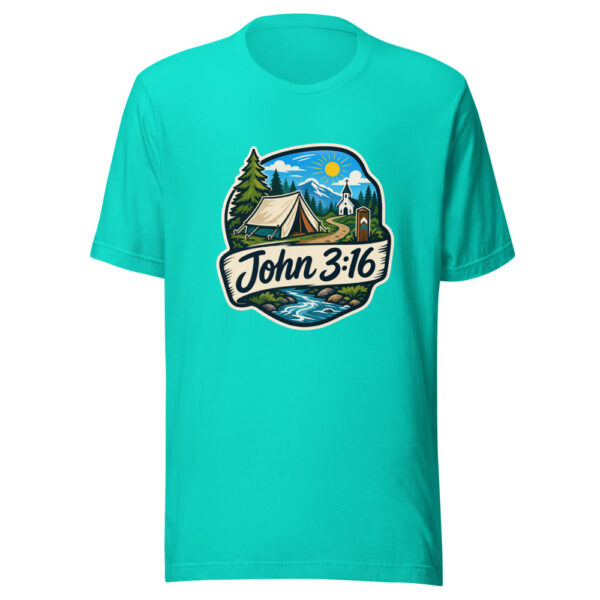 John 3:16 Graphic Tee mockup 1 John 3:16 Graphic Tee front view
