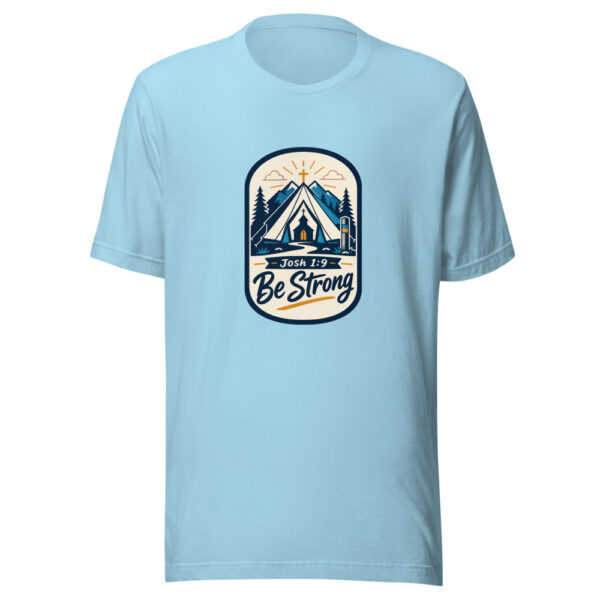 Josh 1:9 Be Strong Graphic Tee mockup 17