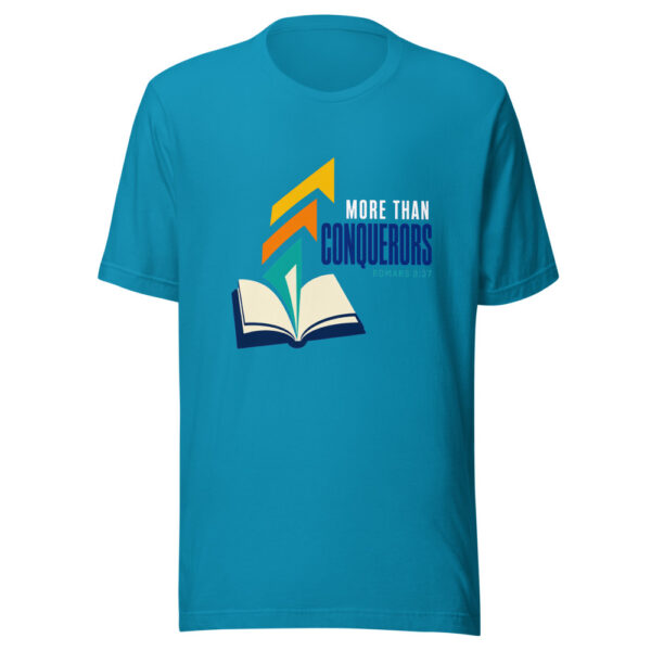 More Than Conquerors - Romans 8:37 Graphic Tee mockup 2