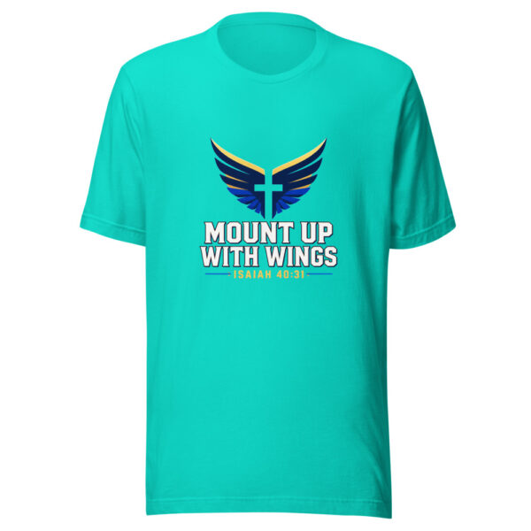 Mount Up With Wings Graphic Tee mockup 3